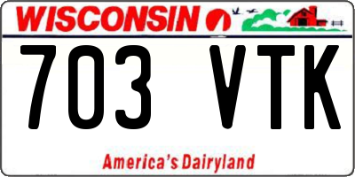 WI license plate 703VTK