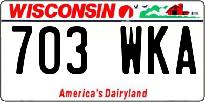 WI license plate 703WKA