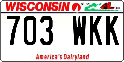 WI license plate 703WKK