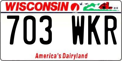 WI license plate 703WKR