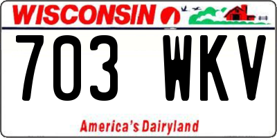WI license plate 703WKV