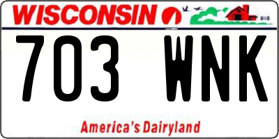 WI license plate 703WNK