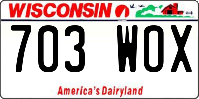 WI license plate 703WOX