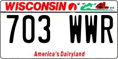 WI license plate 703WWR