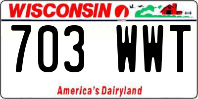 WI license plate 703WWT
