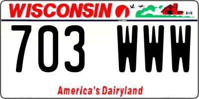 WI license plate 703WWW