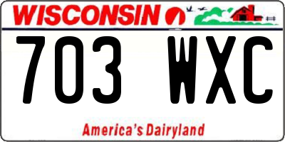 WI license plate 703WXC