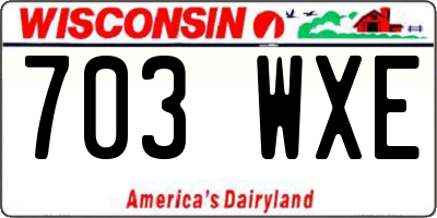 WI license plate 703WXE