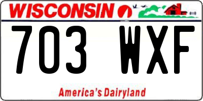 WI license plate 703WXF