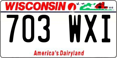 WI license plate 703WXI