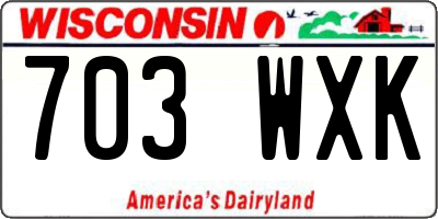 WI license plate 703WXK