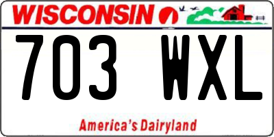 WI license plate 703WXL