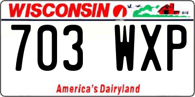 WI license plate 703WXP