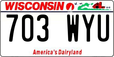 WI license plate 703WYU