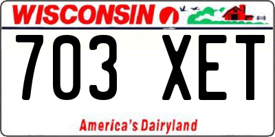WI license plate 703XET