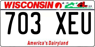 WI license plate 703XEU