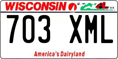 WI license plate 703XML
