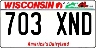 WI license plate 703XND