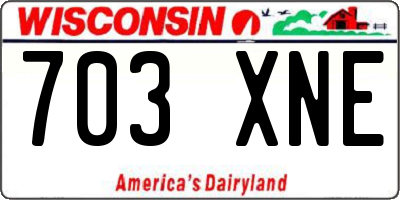 WI license plate 703XNE