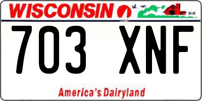 WI license plate 703XNF