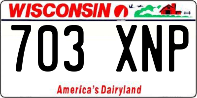 WI license plate 703XNP