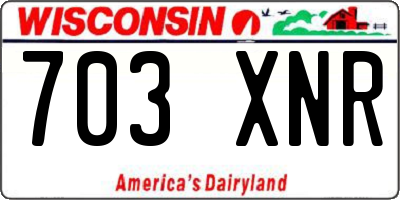 WI license plate 703XNR