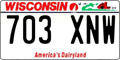 WI license plate 703XNW