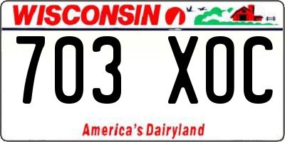 WI license plate 703XOC
