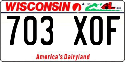 WI license plate 703XOF