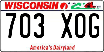 WI license plate 703XOG