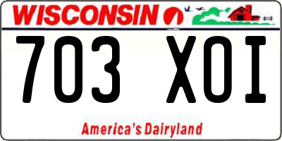 WI license plate 703XOI