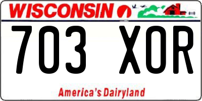 WI license plate 703XOR