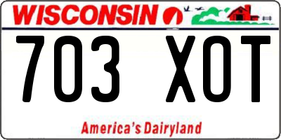 WI license plate 703XOT