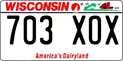 WI license plate 703XOX