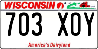 WI license plate 703XOY