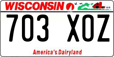 WI license plate 703XOZ