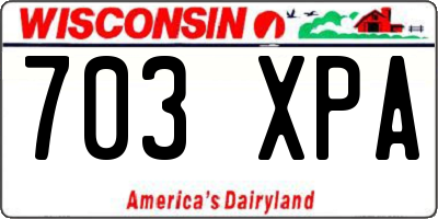 WI license plate 703XPA