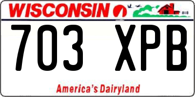 WI license plate 703XPB