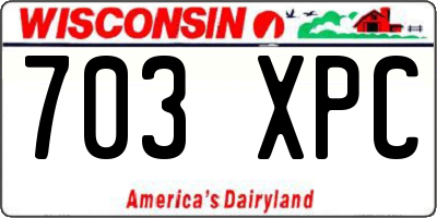 WI license plate 703XPC