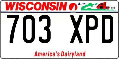 WI license plate 703XPD