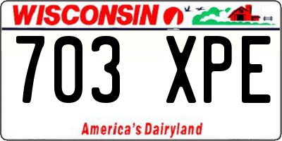 WI license plate 703XPE
