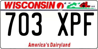 WI license plate 703XPF