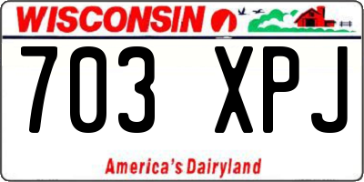 WI license plate 703XPJ