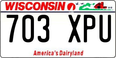 WI license plate 703XPU