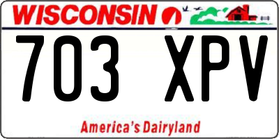 WI license plate 703XPV