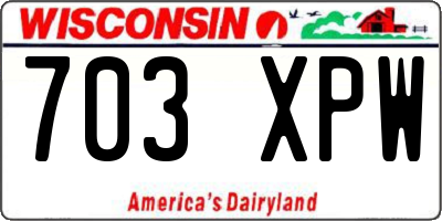WI license plate 703XPW