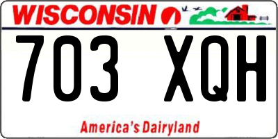 WI license plate 703XQH