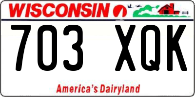 WI license plate 703XQK