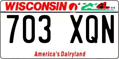 WI license plate 703XQN