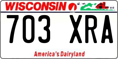 WI license plate 703XRA